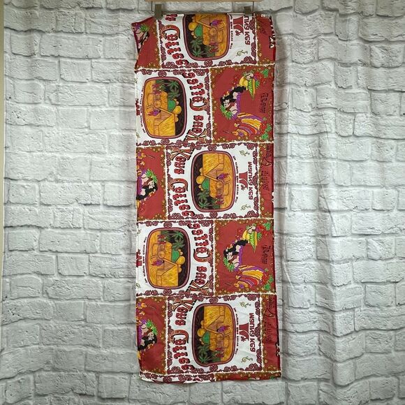 Vintage Kona Coffee Mill From Mauna Kea Hawaii Hibiscus Flower Neck Scarf 43x17 - Picture 9 of 9